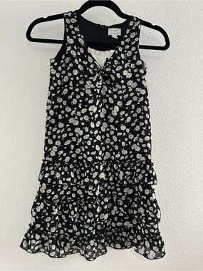 The Children's Place Black with White Daisy Tiered Dress